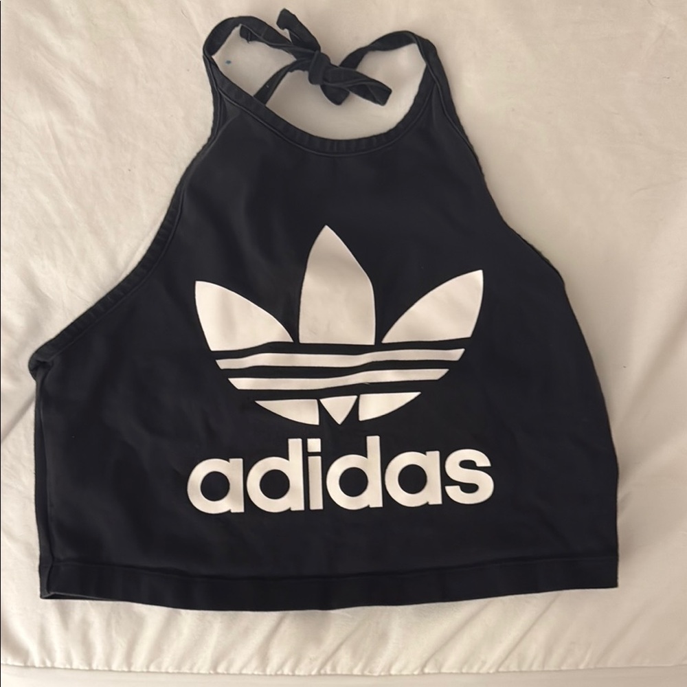 Adidas Black and White Crop Top